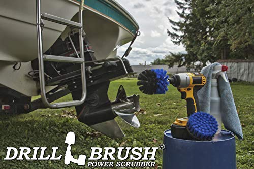 Marine Cleaning Brush Set - Boat Scrubbing Accessories - Aquatic Cleaning Brushes - Hull Cleaner Brush Tool Kit - Spinning Drill Powered Scrubbing Kit - Barnacles Blasting Brushes - Tank Cleaner - color: Blue
