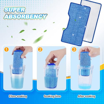 KEEPOW Reusable Mop Replacement Pads Compatible with Shark Vac Mop VM252 VM200 VM401 VM180 VM252GN VC205 VM250, Vacuum Mop Pads Refills for Hardwood Floor with Upgraded Dirt Chamber, Blue, 2+1+1 Pack - color: 2+1+1 Pack(blue)