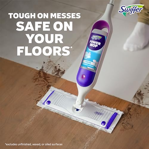 Swiffer PowerMop Multi-Surface Mopping Pad Refills for Floor Cleaning, 11 Count, White/Purple - size: 11 CT