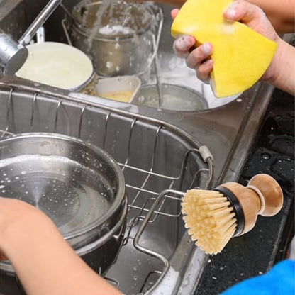 KESYOO 2pcs Handle Palm Scrub Brush for Kitchen Sink and Dish Cleaning, Black Pot Scrubber Set for Wok, Pan, and Pot Washing