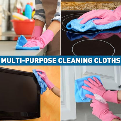 TEAWOO Blue Microfiber Towels Bulk-400 Pack, Cleaning Cloths Bulk, Microfiber Towels for Cars, Cleaning Rags Blue (12x12 inches) - color: Blue, size: 400 Pack