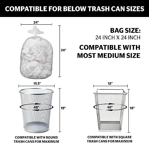 Aluf Plastics High Density Trash Bags, 10 Gallon, 1000 Count, 6 Micron (eq), 24" x 24", Clear, for Bathroom, Office, Industrial, Commercial, Janitorial, Municipal, Recycling - color: Clear, style: 7-10 Gal, 6 Micron Equiv, 1000 Count
