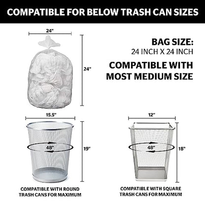 Aluf Plastics High Density Trash Bags, 10 Gallon, 1000 Count, 6 Micron (eq), 24" x 24", Clear, for Bathroom, Office, Industrial, Commercial, Janitorial, Municipal, Recycling - color: Clear, style: 7-10 Gal, 6 Micron Equiv, 1000 Count
