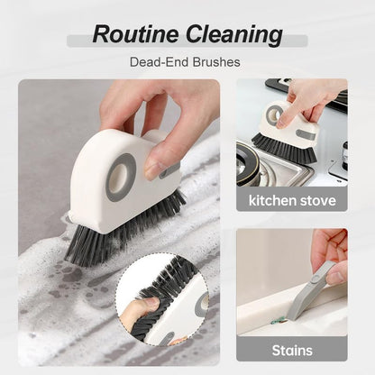 2024 New 2 in 1 Groove Cleaning Brush Window Track Cleaning Tools, Multipurpose Hard Bristle Crevice Cleaning Brush with Hidden Scraper, Shutter Door Window Track Kitchen Cleaning Kit (Gray 1pcs) - color: Gray 1pcs