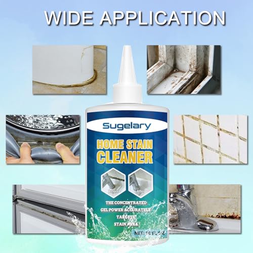 Sugelary Mold Stain Cleaner Gel, 10 fl oz Multi Home Stain Cleaning Gel for Washing Machine Seals, Fridge Gaskets, Tile Grout, Sink and Bathroom Use - size: 10 Fl Oz (Pack of 1)