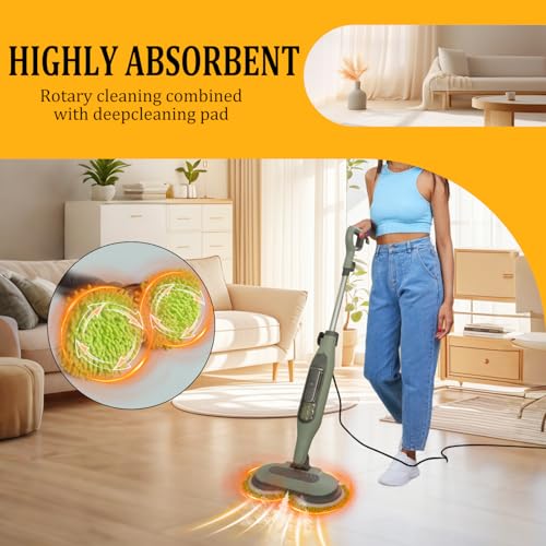 Steam Mop Replacement Brush Pads for Shark Steam and Scrub Mop S8201 S8001 S7201 S7000 Series 2 Brush Heads +2 Microfiber Absorbent Pads - color: 2white 2green