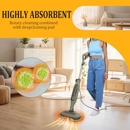 Steam Mop Replacement Brush Pads for Shark Steam and Scrub Mop S8201 S8001 S7201 S7000 Series 2 Brush Heads +2 Microfiber Absorbent Pads - color: 2white 2green