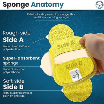 – 10 Kitchen Sponges Pack– Washable and Reusable Dishes Sponge Rubber – 6 X 3 inches - Multicolored