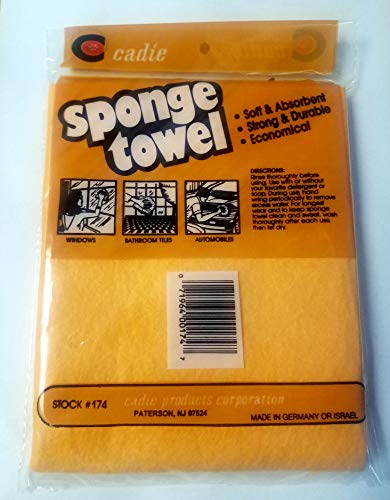 Cadie Sponge Towel - Soft and Absorbent Cloth for Drying, Wiping and Cleaning Your Kitchen Sink, Utensils, Household Items | Reusable and Multipurpose Cleaner Dries Like a Chamois (1 Pack) - size: 1 Pack