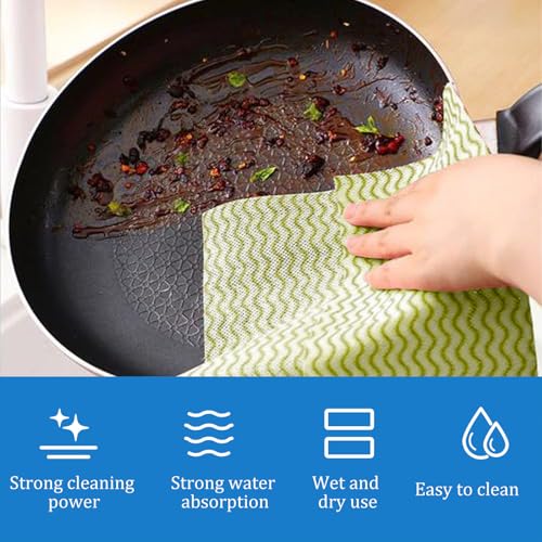 Disposable Dish Cloths Disposable Cleaning Towels, Reusable Wipes Highl Absorbent Quick-Dry Wipes for Kitchen, Bathroom, Household, 50 Sheets - color: Yellow