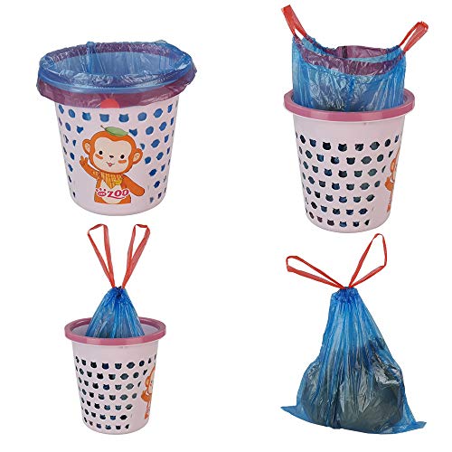 Bringer 3 Gallon Small Drawstring Trash Bags, Blue Garbage Bag, 200 Counts, F