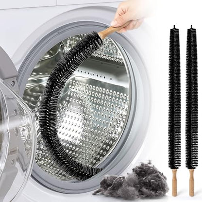 Dryer Vent Cleaner Kit, 2 Pack Dryer Lint Brush, 30 Inch Long Flexible Lint Remover, Refrigerator Coil Cleaning Brush, Home Essentials (Long-Style) - size: Long-style