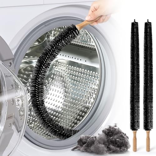 Dryer Vent Cleaner Kit, 2 Pack Dryer Lint Brush, 30 Inch Long Flexible Lint Remover, Refrigerator Coil Cleaning Brush, Home Essentials (Long-Style) - size: Long-style