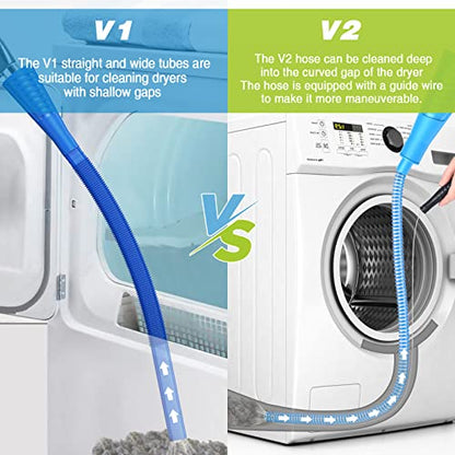 Sealegend 2 Pieces Dryer Vent Cleaner Kit, Dryer Lint Vacuum Attachment with Dryer Lint Remover Brush for Power Washer and Dryer Vent Vacuum Hose (Deep Blue) | Dryer Lint Remover Brush,Dryer Vent Vacuum Hose Cleaner Replacement Parts - color: Deep Blue