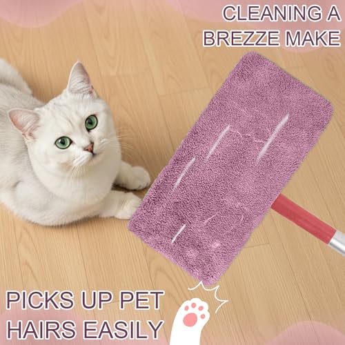 8 Pack Reusable Microfiber Mop Pads - Dry Sweeping Cloths & Wet Mopping Cloths - Washable Wet Pads Refill for Mopping Floors (Mop is not Included), Pink - color: Pink 8-pack