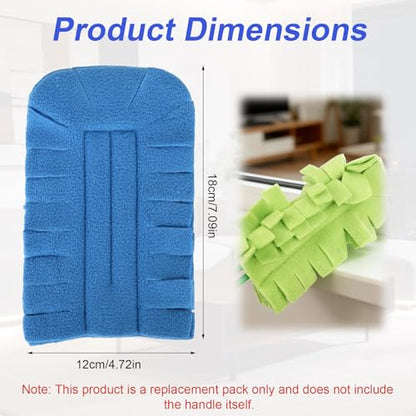 4pcs Reusable Duster Refills, 4 Color 360° Washable Heavy Duty Fleece Dusting Pads Cleaning Pads Replacement Accessories for Ceiling Fan Window Blinds Kitchen Car Interior (Handle Not Included)