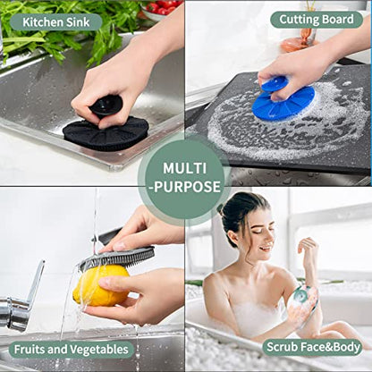 Silicone Sponge 3 Pack, BEAUTAIL Non-Scratch Scrub Sponges, for Washing Dishes and Cleaning Kitchen, Long Lasting and Reusable Dishwashing Scrubber, Suction Up Hang Designed, Black+Olive Green+Gray - color: 3pcs Black+olive Green+gray
