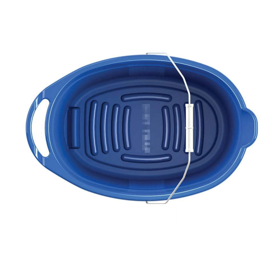 (2 Pack) 12 Quart Oval Plastic Bucket - with Metal Handle & Pour Spout, Measurement Lines,Durable Multi-Purpose PailDurable Multi-Purpose Pail for Cleaning, Gardening, Storage & Household User，Blue