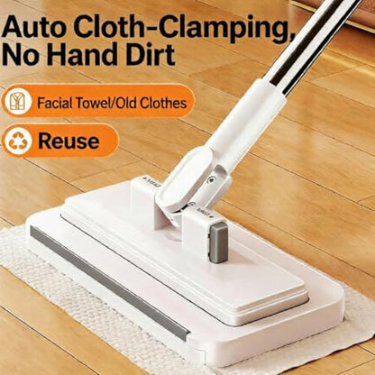 Hands Free Multi Purpose Flat Mop - Lazy Cleaning & Face Towel, Hands Free Flat Mop, Zero Touch Mini Grip Mops, Self-Locking Flats Compatible with Any Cloth, for Walls, Floors, Ceilings (37.41in) - color: 37.41in