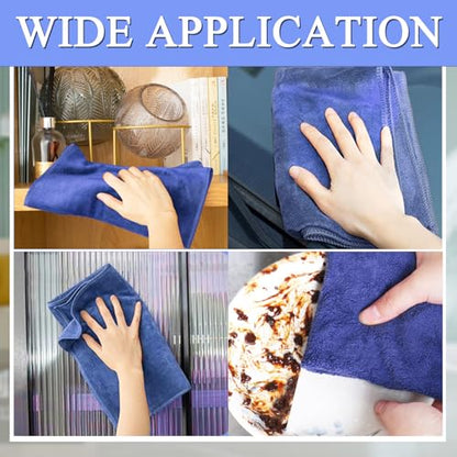 12 Pcs Extra Large Microfiber Cleaning Cloth, 20" x 30" Washable Reusable Large Floor Cloth Rags, Microfiber Towels for Mop Cleaning Office Bathrooms Housekeeping (Gray, Blue, White) - color: Blue Style