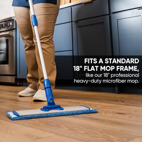 Microfiber Wholesale 18" Absorbent Microfiber Wet Mop Pad - Reusable, Machine Washable, Refills (2 Pack) - size: 18 inch 2 Pack