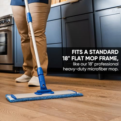 Microfiber Wholesale 18" Absorbent Microfiber Wet Mop Pad - Reusable, Machine Washable, Refills (2 Pack) - size: 18 inch 2 Pack