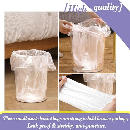 3 Gallon 120pcs (Fit 3-3.2 Gal) Small Clear Trash BagsPlastic Strong Clear Garbage Bags,Bathroom Trash Can Bin Liners,Waste Basket Liner,Fit 10-13 Liter, 3 Gallon,3.2Gallon - style: 3Gal Clear-100