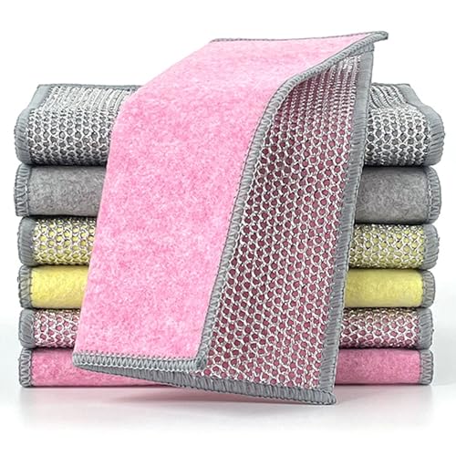 New Upgrade Multipurpose Non Scratch Wire Dishcloth, Soft Wire Dishwashing Rag Safe for Non-Stick Cookware, Scrubs & Cleans for Dishes, Sinks, Counters, Easy Rinsing (10Pcs)