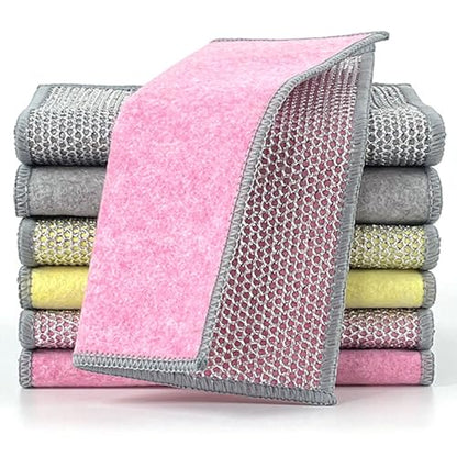 New Upgrade Multipurpose Non Scratch Wire Dishcloth, Soft Wire Dishwashing Rag Safe for Non-Stick Cookware, Scrubs & Cleans for Dishes, Sinks, Counters, Easy Rinsing (10Pcs)