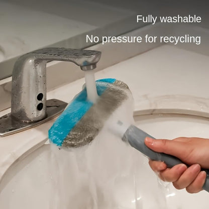 Blue Long Handle Pet Hair Remover, Durable Nylon Lint Roller, Effectively Removes Cat & Dog Hair, Suitable for Bed, Sofa and Other Furniture Surfaces