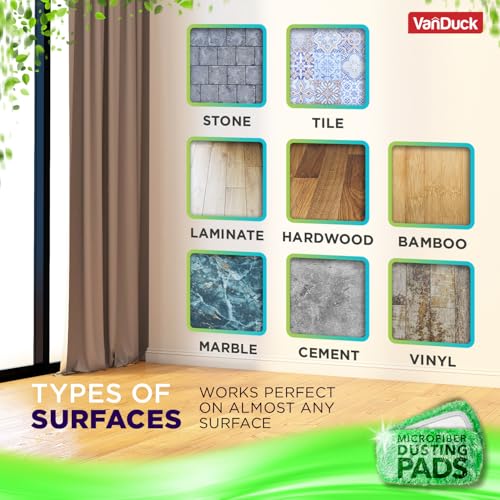 VanDuck Floor Duster Refill Compatible with Swiffer Sweeper (2 Pack) - Microfiber Pet Heavy Duty Dry Cloth Refills - Reusable Mop Pad - color: Dry Duster, size: 2 Count (Pack of 1)
