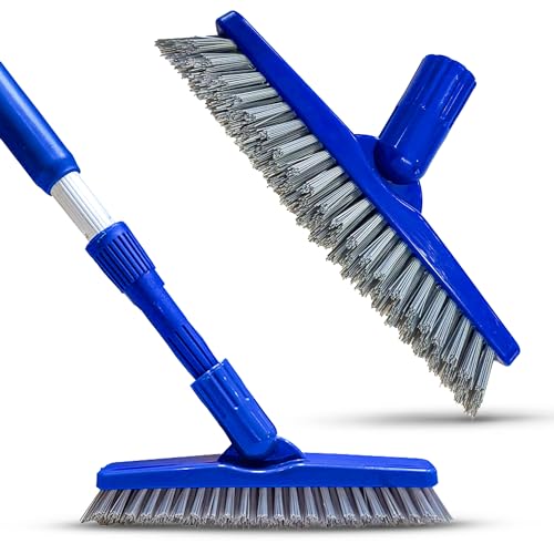 Bring It On Floor Scrub Brush and Grout Cleaner – Scrubber Brush with Long Handle – Heavy-Duty Scrubbing Brush for Cleaning with Stiff Bristles – Grout Scrubber for Tile, Deck, Shower, Bathroom