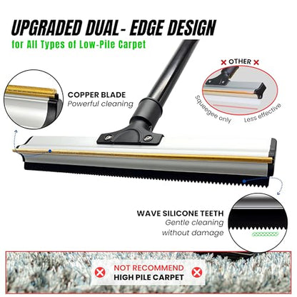 Carpet Rake Kit for Pet Hair Removal & Fluffing Matted Carpet – 61" Adjustable Handle, Deep Clean Dog & Cat Hair Remover, Reusable Scraper for Rugs, Low Pile Carpet, Couch Stairs & Car - size: Pet Hair Removal Kit