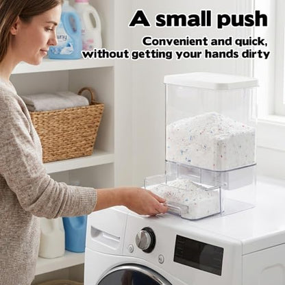 Rainmae 2 Pack Laundry Detergent Dispenser Set Wall-Mounted Containers for Scent Booster Beads and Softener Beads Laundry Powder Dispensers Storage Organizer for Laundry Bathroom Dorm and Hotel