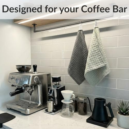 Solyra Barista Towels, 6 Pack, 12 x 12 in, Dark & Light Gray | OEKO-TEX Certified, Barista Microfiber Cloths, Espresso Towels for Steam Wands & Drip Trays - color: Light/Dark Gray
