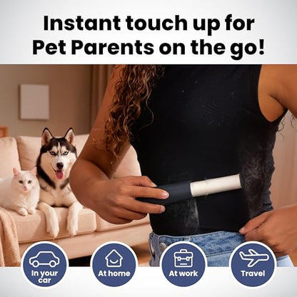 Mini Lint Roller for Pet Hair Extra Sticky (3 Pack + 4 Refill Rolls) - Travel Size Pet Hair Roller with Retractable Cover - Cat & Dog Fur Remover for Clothes - size: 3 Pack with 4 Refills
