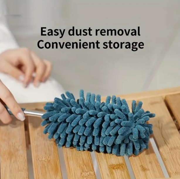 1pcs Chenille Dusters Used for Cleaning and Dusting, Reusable Microfiber dusters Refills, Microfiber Duster for Cleaning extendable Pole Duster Washable(Blue) - color: 02