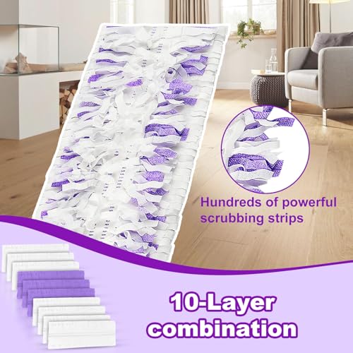 Pure Realm 20 Count Disposable Power mop Pads Compatible with Swiffer Power mop Refills and Wood PowerMop, Multi-Surface swiffer Wet Pads Refills Replacement Use for Floor Cleaning - color: Purple 20 Mop Pads