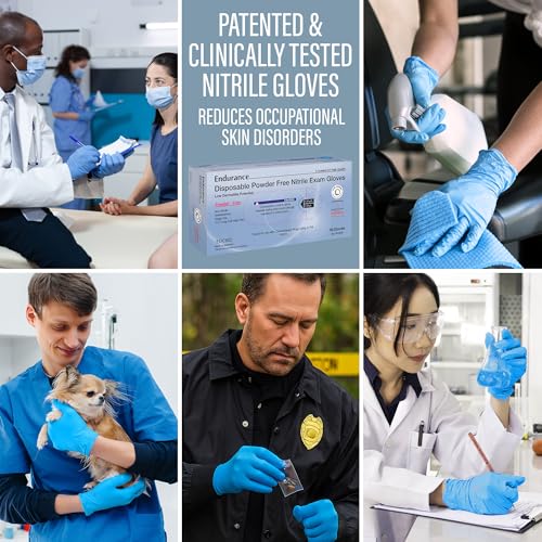 Endurance Blue Nitrile Gloves – 8 Mil Heavy-Duty Disposable Gloves, Powder & Latex-Free, Low Derma, and Non-Sterile - size: Small (Pack of 500)