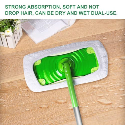 KEEPOW Reusable Wet Pads Compatible with Swiffer Sweeper Mop, Dry Sweeping Cloths, Washable Microfiber Wet Mopping Cloth Refills for Surface/Hardwood Floor Cleaning, 8 Pack (Mop is Not Included) | Dry Sweeping Cloths, Washable Microfiber Wet Mopping Cloth
