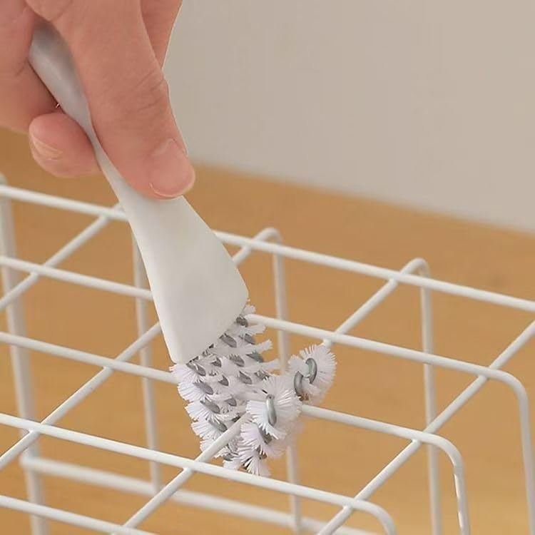 1 Pack Double-Ended Slot Cleaning Brush, Groove Crevice Cleaning Tool for Kitchen BBQ Grate Bathroom Home, White - color: White