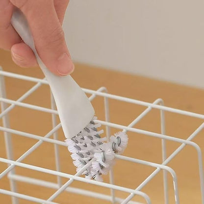 1 Pack Double-Ended Slot Cleaning Brush, Groove Crevice Cleaning Tool for Kitchen BBQ Grate Bathroom Home, White - color: White