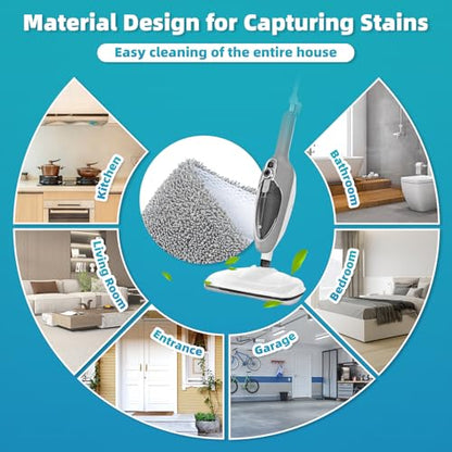 LOVECO 4 Pack Steam Mop Pads Compatible with GorFanty GF-6610B/GF-6610, Neugo NE033/NE033M & Mxnsewr, Washable Microfiber Steam Mop Replacement Pads for Multi-Surface Cleaning - size: 4 Pack + 1 Pack