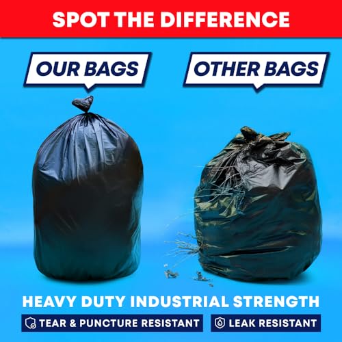 Veska 30-33 Gallon Trash Bags Heavy Duty | 250 Bags Mega-ValuePack | Black Large Trash Bags 30 Gallon - 32 Gallon - 33 Gallon. - size: 250 Count (Pack of 1)
