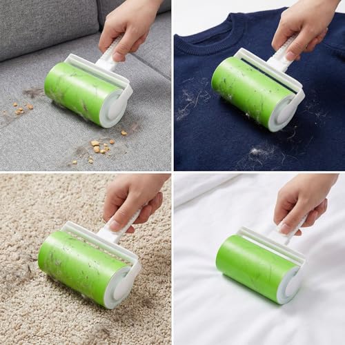 Reusable Washable Lint Roller 5 Pack, Sticky Travel Lint Roller, Portable Compact Pet Hair Remover Cleaner with Cover for Clothes, Pet Hairs, Carseats, Include Mini and Medium Size - size: 2 Large+3 Mini Size