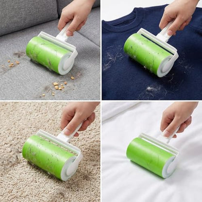 Reusable Washable Lint Roller 5 Pack, Sticky Travel Lint Roller, Portable Compact Pet Hair Remover Cleaner with Cover for Clothes, Pet Hairs, Carseats, Include Mini and Medium Size - size: 2 Large+3 Mini Size
