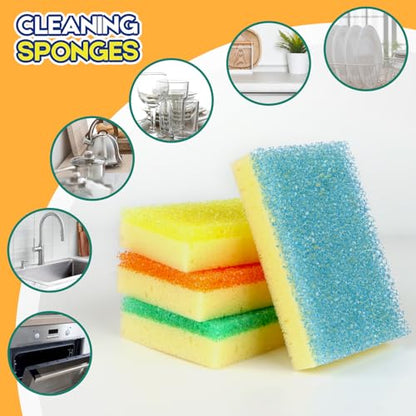 LAUNDRYLUX Scrub Sponge, Dual-Sided Temperature-Responsive Scrubber - Non-Scratch - Multipurpose Dish Sponges for Kitchens, Bathrooms, and Outdoor Use - 4 Pack - style: Rectangle