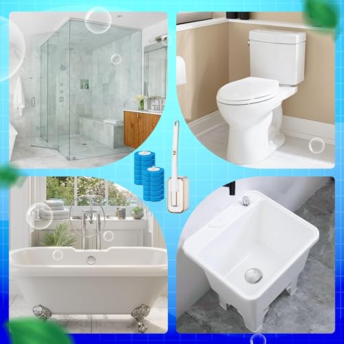 Disposable Toilet Cleaning Brush - Toilet Bowl Cleaner Wand and Holder Set with 2 Holders and 60 Refills, Wall Mounted Clean Stick Brush Heads Kit for Bathroom Bathtub Cleaning System - style: 2 Cleaner Wands and 2 Holders with 60 Refills
