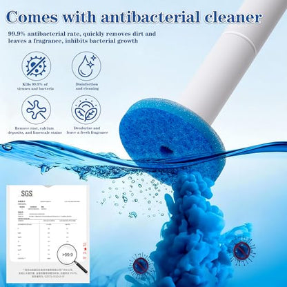 Disposable Toilet Brush,with 24 Refill Heads and Holder,Clean Brush Starter Kit,with 1 Toilet Wand, 1StorageCaddy and,3Fragrant Tablet, Toilet Wand Kit,Deep Cleaning Bathroom. - color: 1-24white
