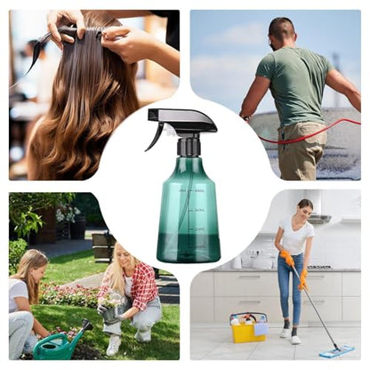 Spray Bottle, 500ml Refillable Sprayer Bottle with Adjustable Nozzle and 2 Modes, Empty Cleaning Solution Container, Mist/Stream,Thickened Version,Water Plants,for Cleaning Solutions, Oils, Hair, Cook - color: Green